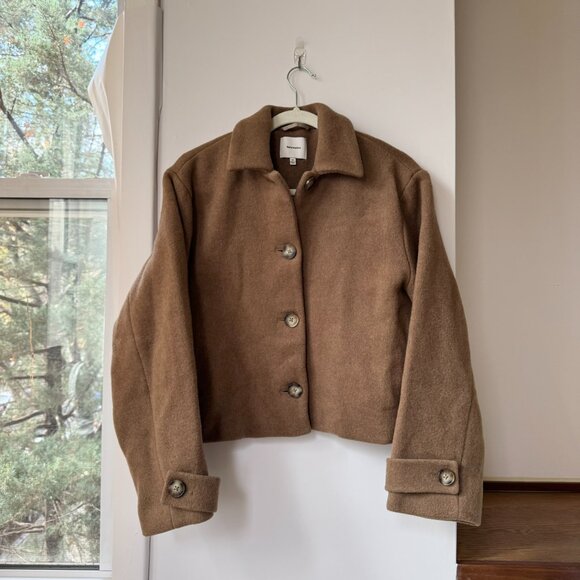 Reformation Enzo Jacket  Wool Blend Short Tan Brown XS - Picture 6 of 15